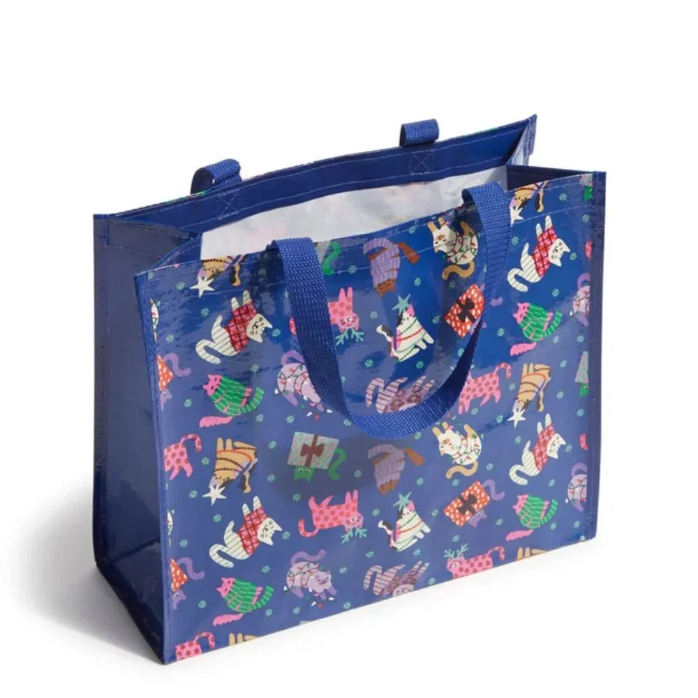 NWT Vera Bradley CATNIP CHRISTMAS Reusable Cat Market Tote - Picture 2 of 4